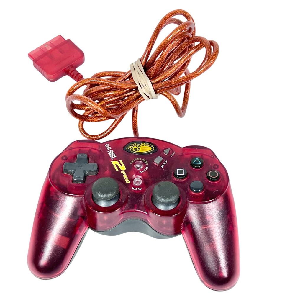 Mad Catz PS2 Dual Force 2 Pro Turbo Controller Red Playstation 2 Wired Working